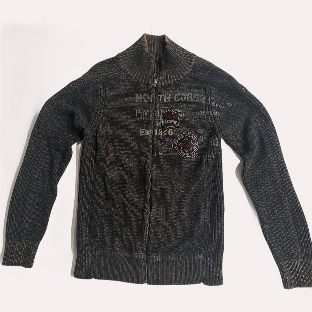 Replay Men's Charcoal Zip-Up Sweater